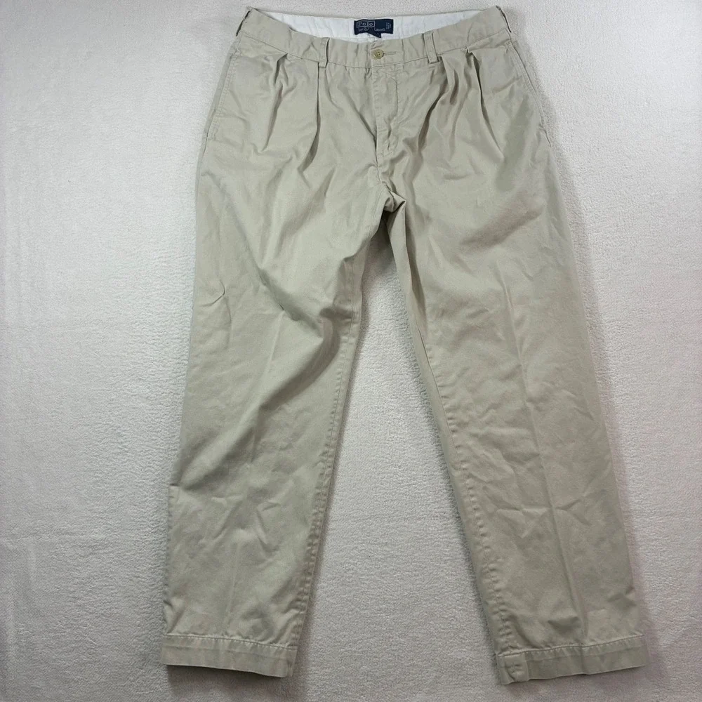 Polo Ralph Lauren Ethan Chino Pants Mens 36x30 Tan Cotton Preppy Business Casual